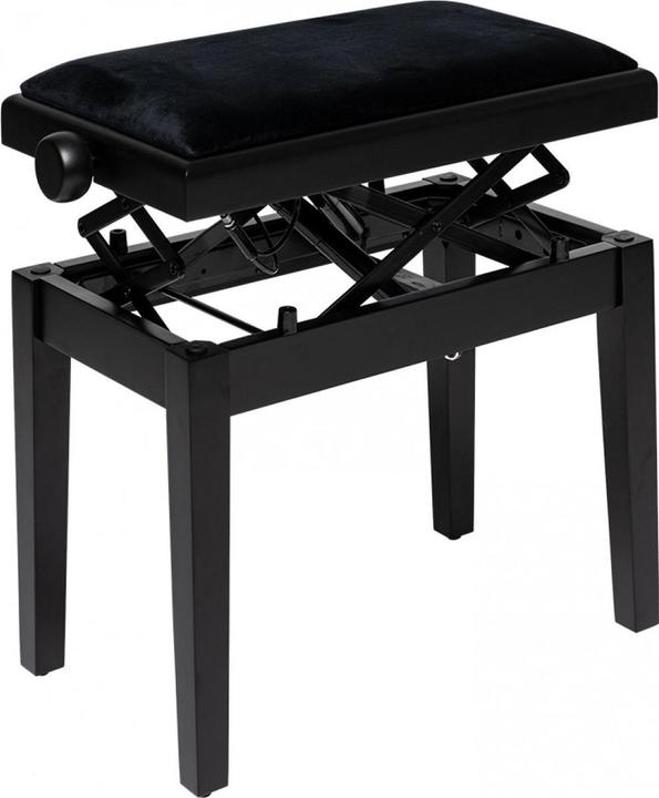 Actual product image Stagg PBH 390 BKM VBK - Piano bench, hydraulic, mat zwart, met zwart fluwelen zitting - zwart