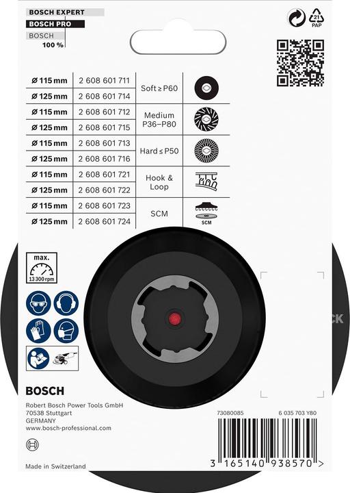 Produktbild Bosch Professional Zubehör PRO Backing Pad X-Lock, 115 mm, Klettverschluss