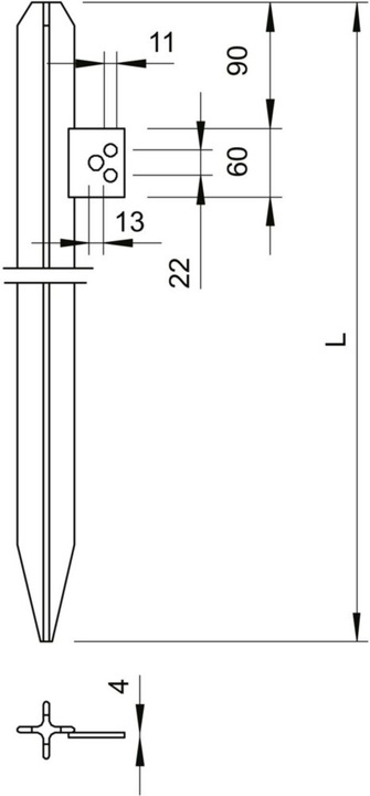 Produktbild OBO Bettermann 213 1500 DIN Kreuzerder m.Anschlusslasche 1500mm St FT 5003016