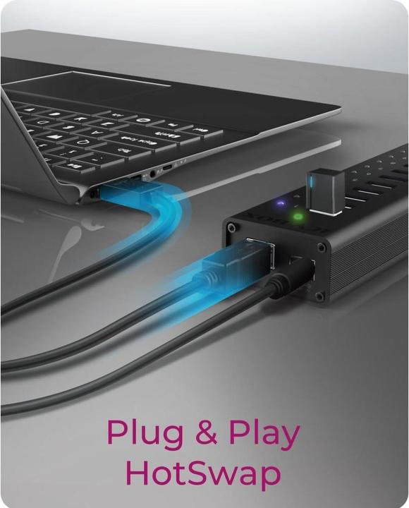 Produktbild Icy Box 13 Port Hubmit USB Type-A Anschluss und 1x Ladeport, IB-AC6113 (USB-B, 13 Ports)