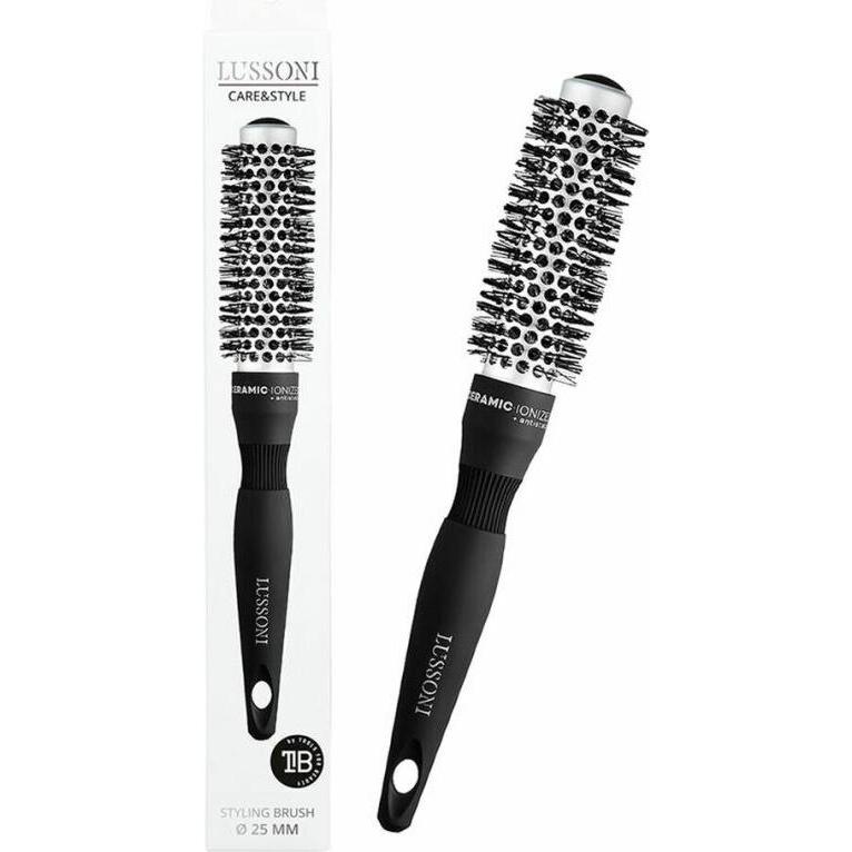 Lussoni, Haarbürste + Kamm, Hr Brush C&S Round Silver Styling 25mm