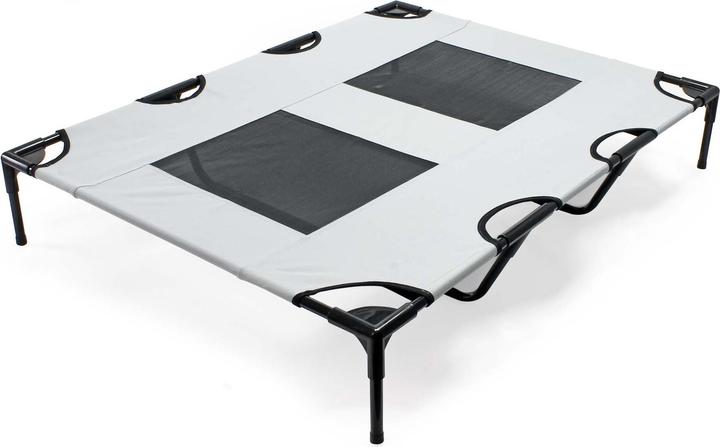 Actual product image Wiltec Dog Bed Pet Cot Elevated Outdoor Pet Lounger Grey XL 122x93x20cm max 60kg (Dog)