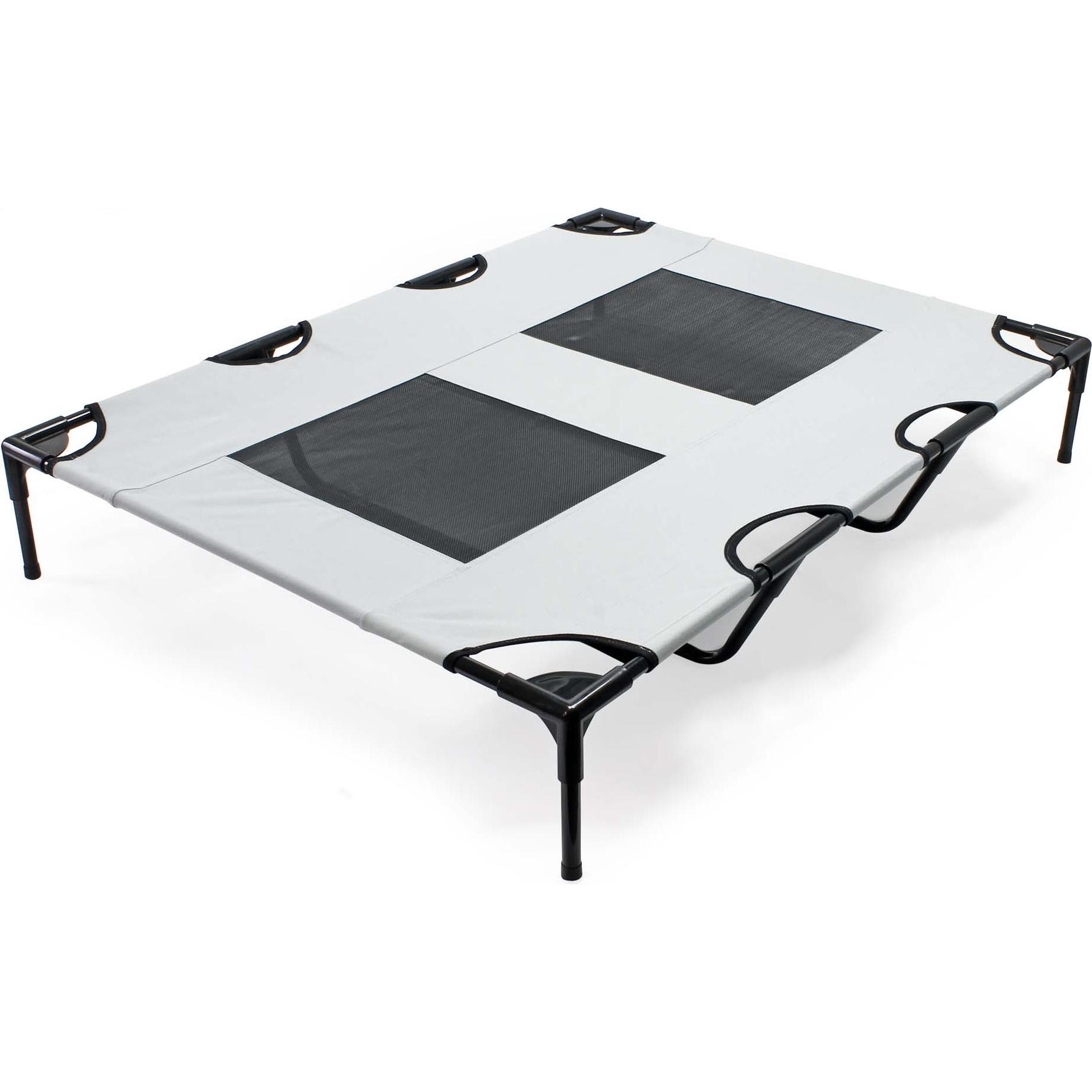 Wiltec Outdoor Hundebett Hundereisebett Schlafplatz XL 122 x 93 x 20 cm Grau bis 60 kg (Hund), Hundebett + Katzenbett