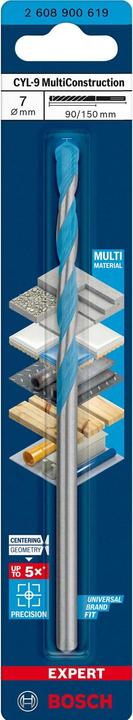 Produktbild Bosch Professional Zubehör EXPERT CYL-9 MultiConstruction Bohrer, 7 x 90 x 150 mm (7 mm)