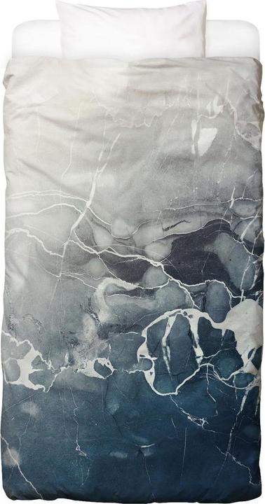 Juniqe Blue Sea Marble - Abstrait & géométrique (Set de linge de lit, 150 x 200 cm, 65 x 65 cm)