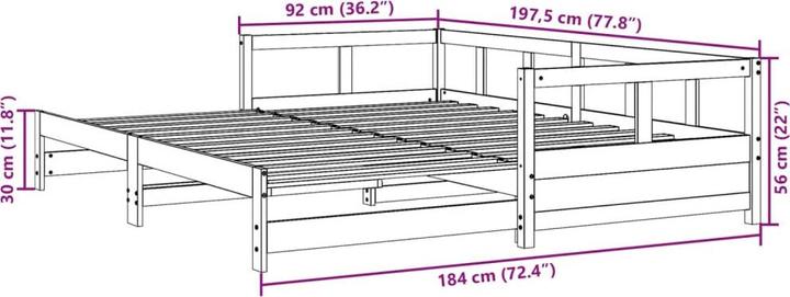 Produktbild vidaXL ausziehbares Tagesbett (90 x 200 cm)