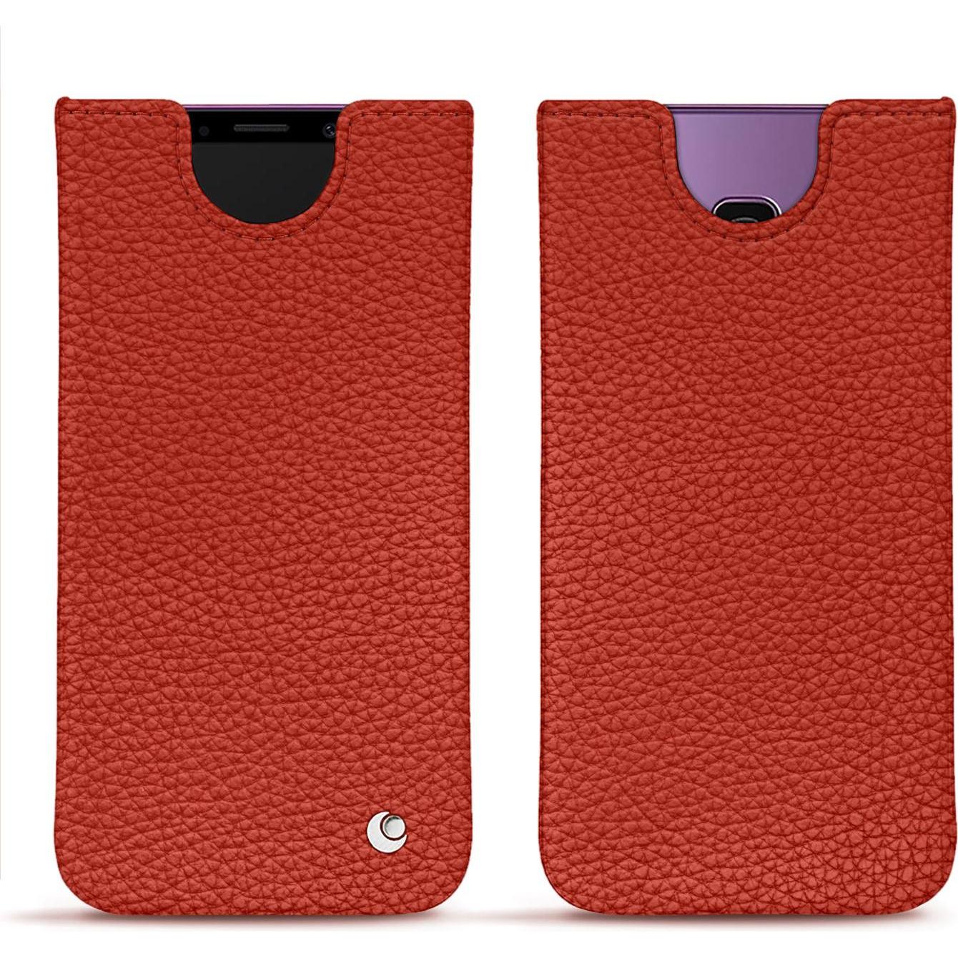 Noreve Lederschutzhülle (Samsung Galaxy S9+), Smartphone Hülle, Orange