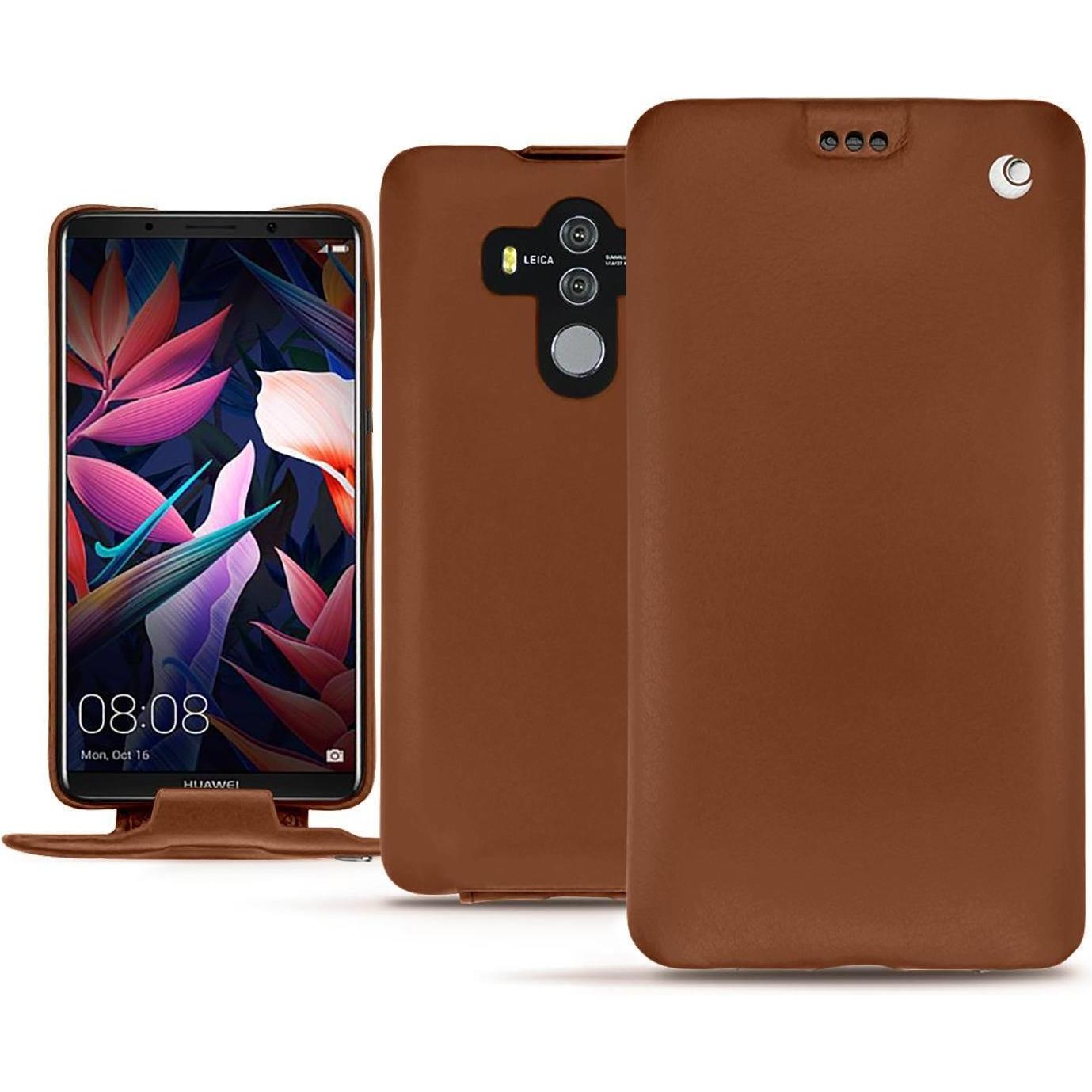 Noreve Lederschutzhülle vertikal (Huawei Mate 10 Pro), Smartphone Hülle, Braun