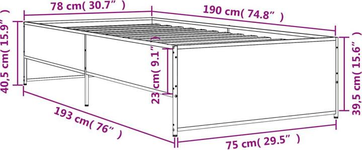 Image du produit vidaXL Bettgestell (75 x 190 cm)