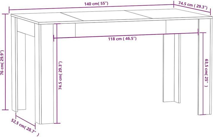 Produktbild vidaXL Esstisch