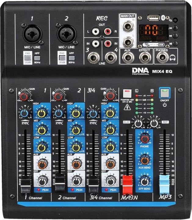DNA MIX 4 EQ USB MP3 Bluetooth analogue audio mixer (Line-mixer)