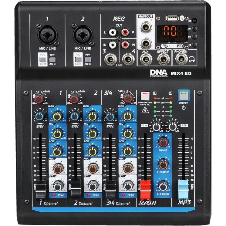 DNA MIX 4 EQ mixer audio analogico USB MP3 Bluetooth (Miscelatore di linea), Mixer audio