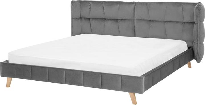 Beliani Bett grau Samtstoff 180 x 200 cm SENLIS (180 x 200 cm)