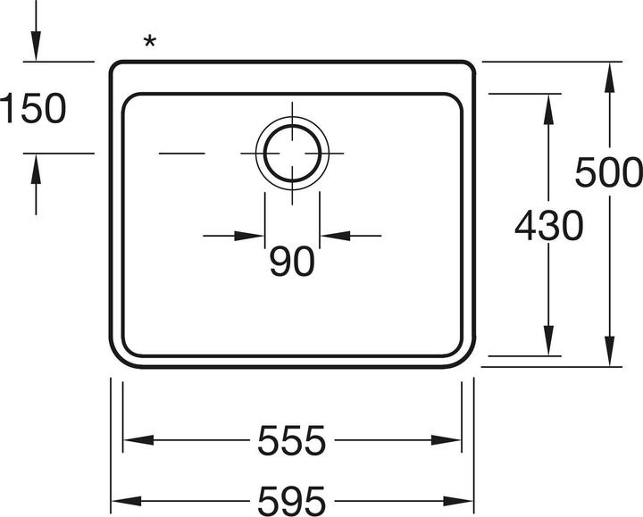 Produktbild Villeroy & Boch V&B Spülstein 60 X 595x500mm Handbet. we (500 mm, 595 mm)
