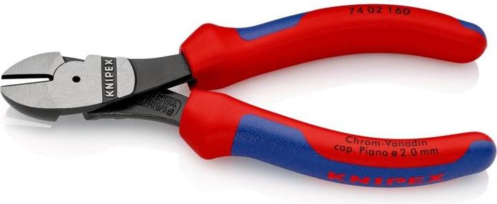 Productafbeelding Knipex Power zijkniptang DIN ISO 5749 L.160mm recht met afschuining zwart atram. kop pol. 2comp. schede... (160 mm)