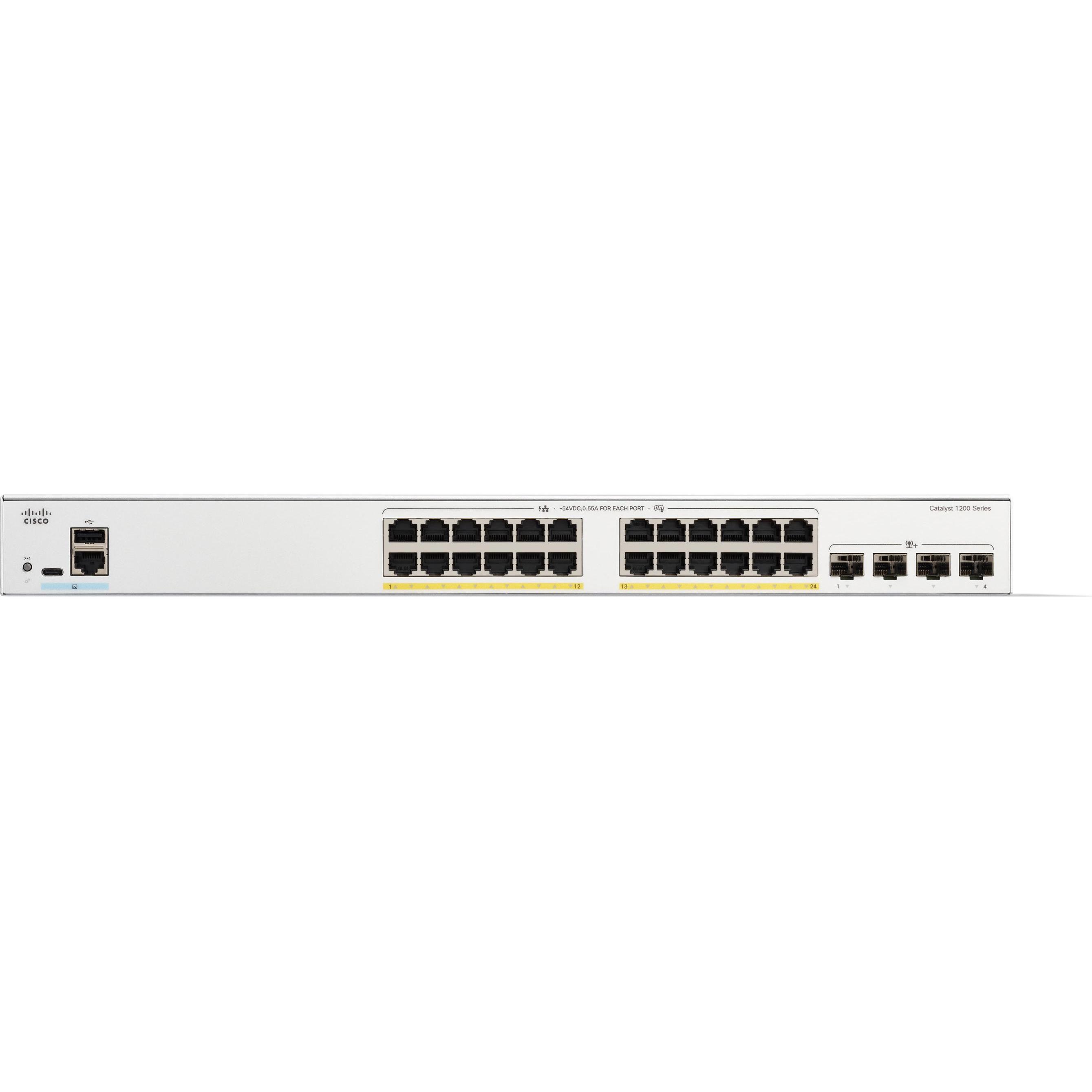 Thumbnail - Cisco CATALYST 1200 24-PORT GE POE (28 Ports), Netzwerk Switch, Weiss
