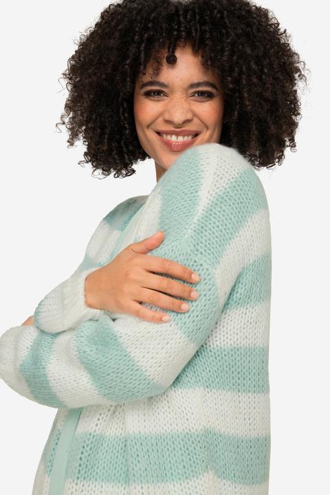 Image du produit Angel of Style Cardigan oversized avec coupe ouverte, encolure en V et manches longues. Larges rayures (48)