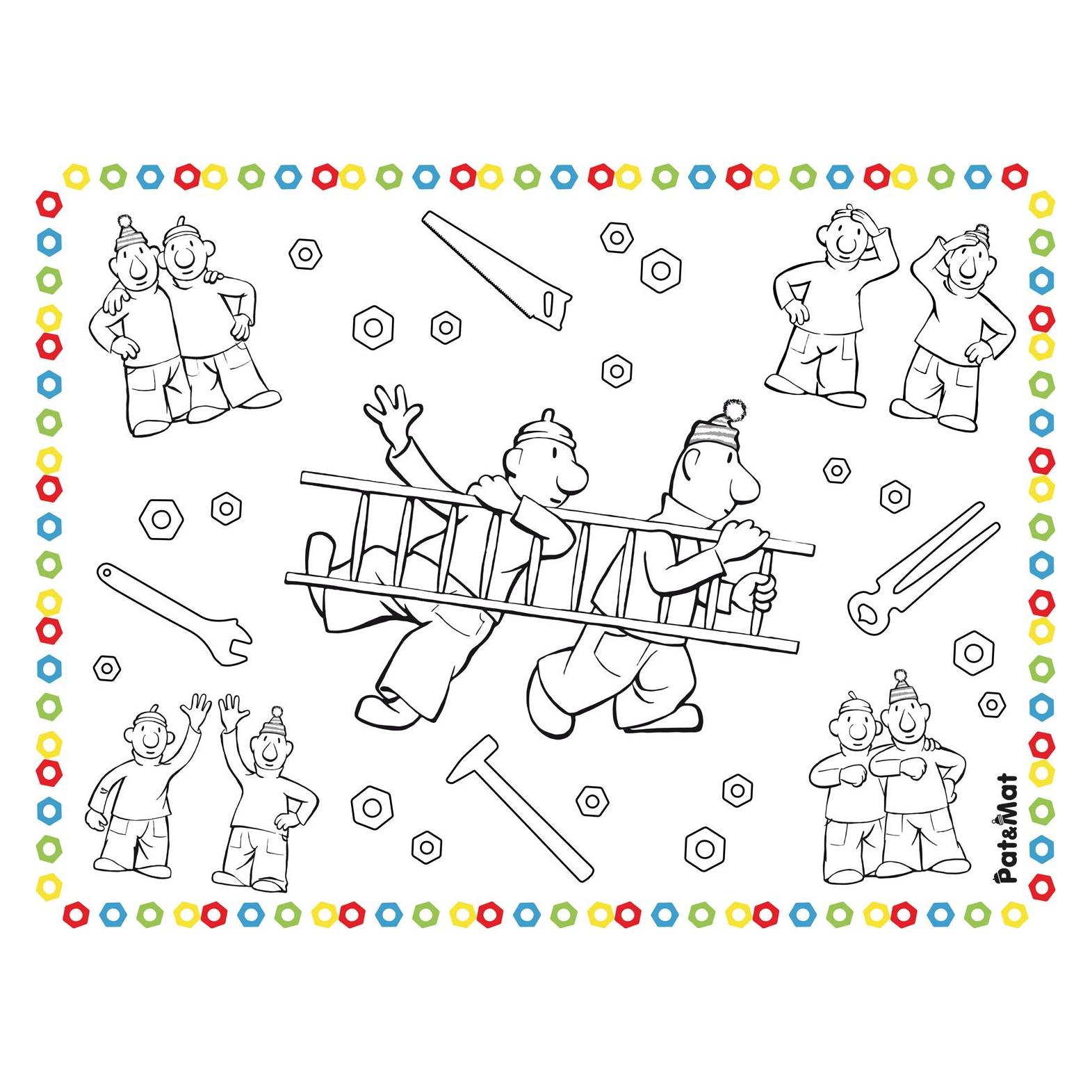 Folat Buurman & Buurvrouw Placemats Kleurplaten, 6st.