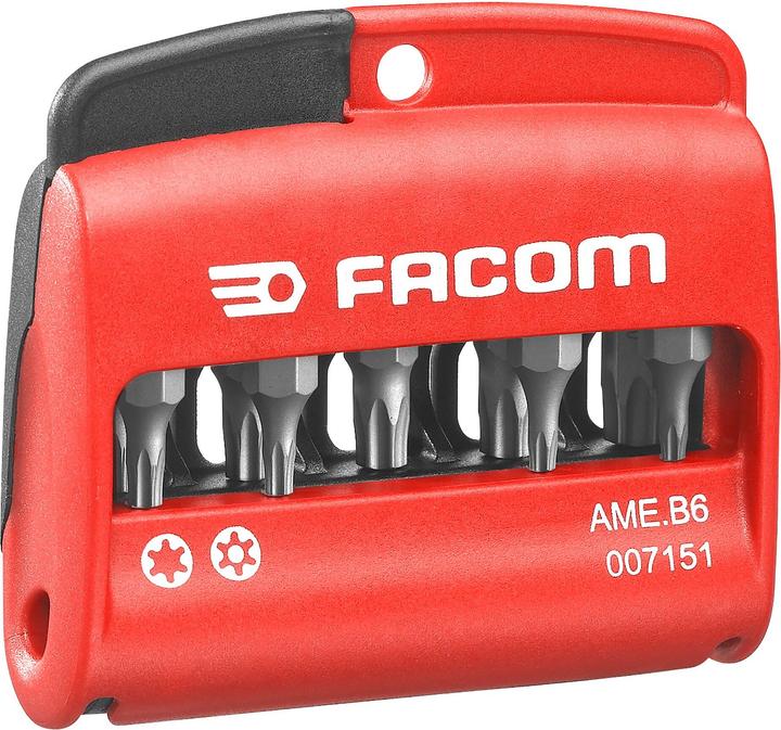 Immagine prodotto Facom Portapunte, punte 1/4" | Resistorx®, Torx® | set in scatola di plastica, 9 pezzi.