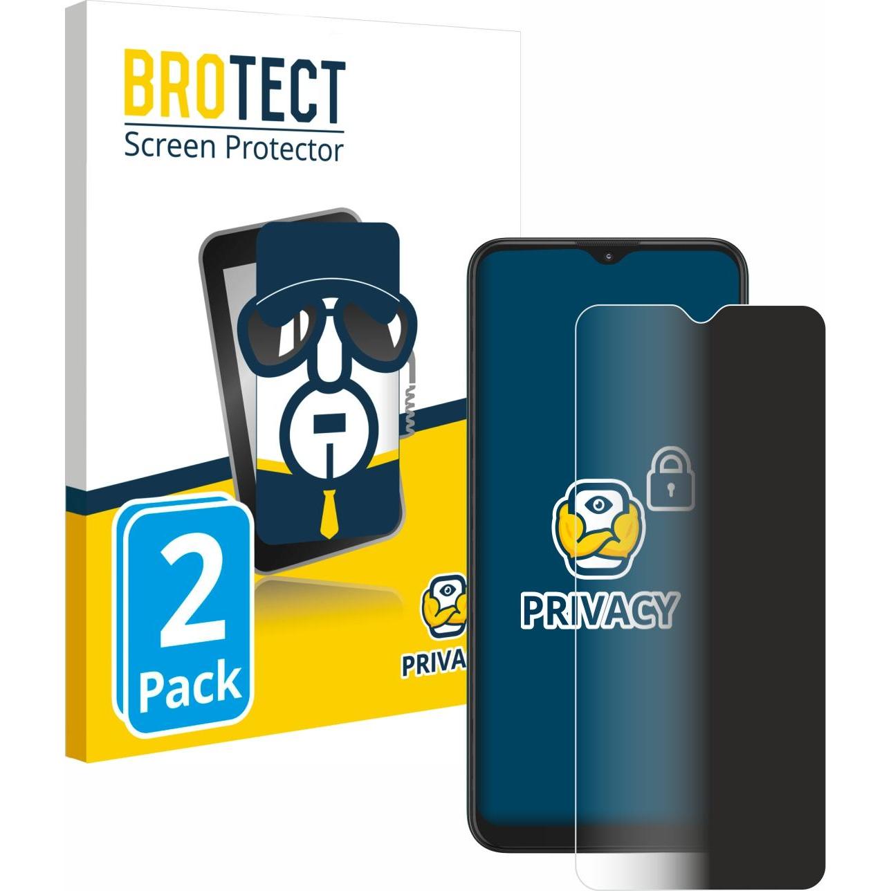 BROTECT Sichtschutzfolie Anti-Spy Privacy Folie Blaulicht-Schutz (2 Stück, Motorola Moto G9 Play), Smartphone Schutzfoli...