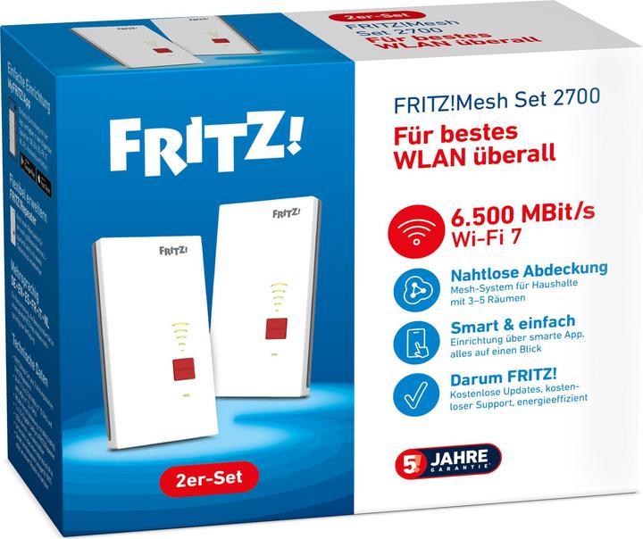 Actual product image FRITZ! FRITZ!Mesh Set 2700 2-pack (5760 Mbit/s, 688 Mbit/s)