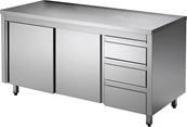Actual product image Gastro Hero Stainless steel work cabinet ECO with sliding door and drawers (180 cm, 85 cm)