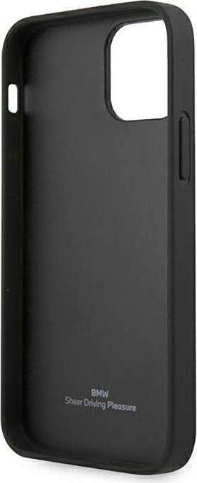 Actual product image BMW Case BMHCP12SRSPPK iPhone 12 mini 5.4" czarny/black hardcase Leather Curve Perforate (Apple iPhone 12 mini)