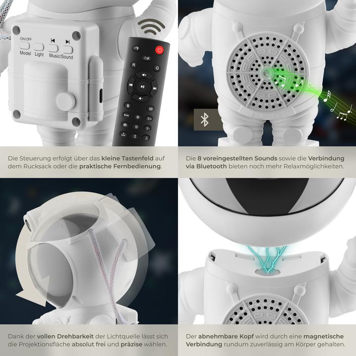 Produktbild tectake LED-Sternenhimmel-Projektor Astronaut, inkl. Bluetooth