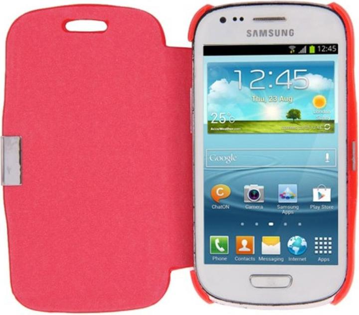 Produktbild König Design Handyhülle Tasche für Samsung Galaxy S3 mini i8190 / i8195 / i8200 rot gebürstet (Samsung Galaxy S3 Mini)