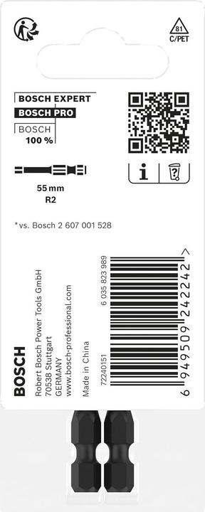 Produktbild Bosch Professional Zubehör PRO Robertson Impact Bit, R2, 55 mm, 2-tlg.