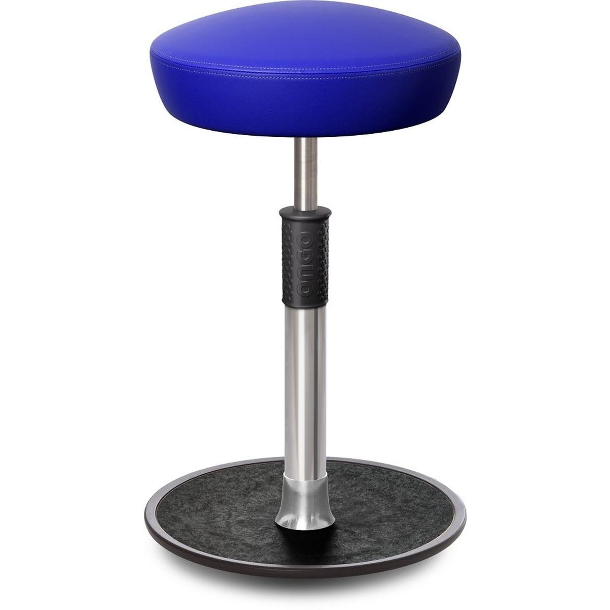 Ongo, Bürostuhl, Sitz- Stehhocker Free Tall Hutsitz skai Kunstleder blau chrom /schwarz