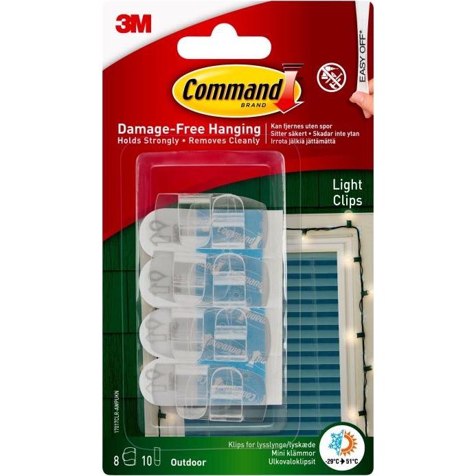 3M, Klebehaken + Klebenagel, COMMAND OUTDOOR LIGHT CLIPS 17017CLR-AWC