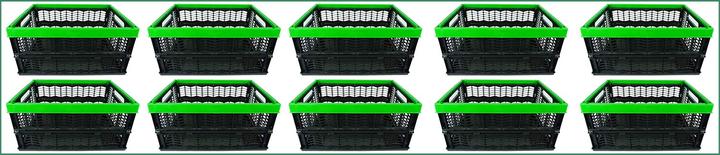 Actual product image Novaliv Folding Boxes, Green 10 (35 cm, 30 l, 10x)