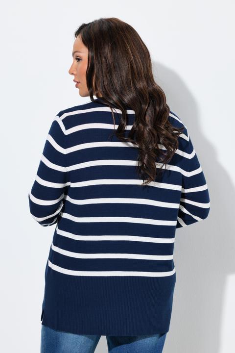 Produktbild Ulla Popken Strickjacke, Ringel, V-Ausschnitt, Langarm (62)