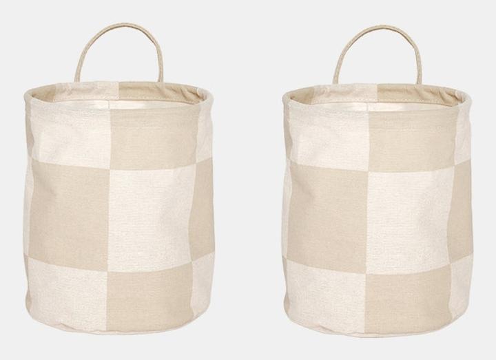 Produktbild OYOY Living Wäschekorb Chess 2 Stück, 25 l, Beige/Offwhite (7 l)