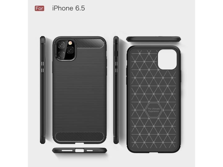Immagine prodotto Screenguard Custodia Apple iPhone 11 Pro Max Carbon Brushed Soft TPU (Apple iPhone 11 Pro Max)