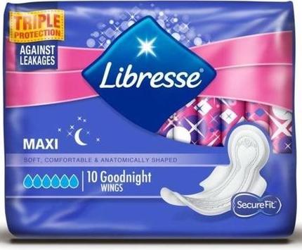 Produktbild Libresse Damenbinden Maxi Goodnight Wing 10 Stk. (10 x)