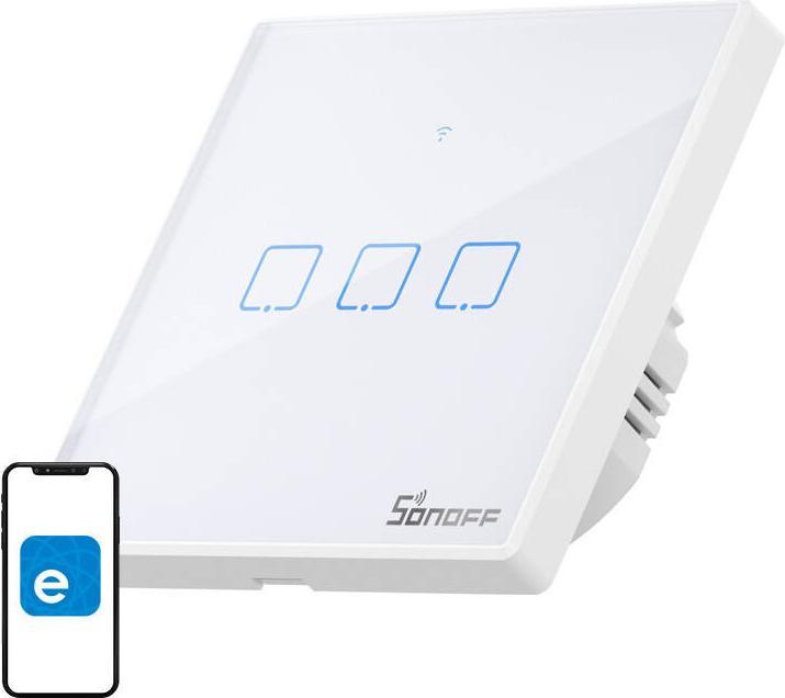 Image du produit Sonoff Smart Switch WiFi + RF 433 T2 UE TX (3-channel) updated