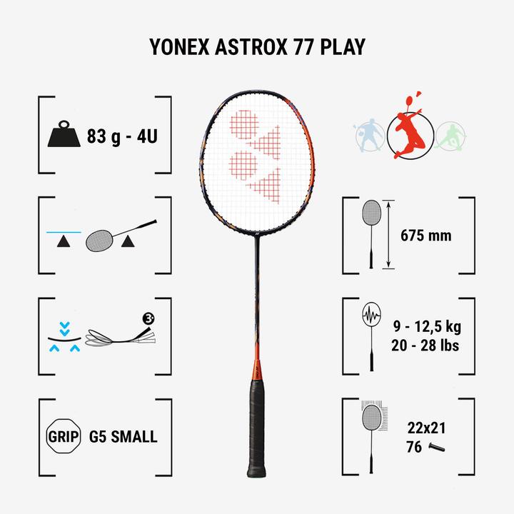 Actual product image Yonex badminton racket astrox 77 play (Not covered)