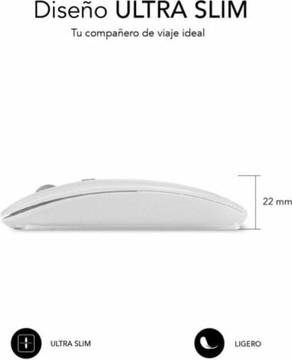 Actual product image Subblim Raton Dual Flat Rate Mouse White Rechargeable (Wireless)