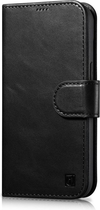 Produktbild iCarer oil Wax Wallet Case 2 in1 Cover iPhone 14 Plus Anti-RFID Leder Flip Case Schwarz (WMI14220723 (Apple iPhone 14 Plus)