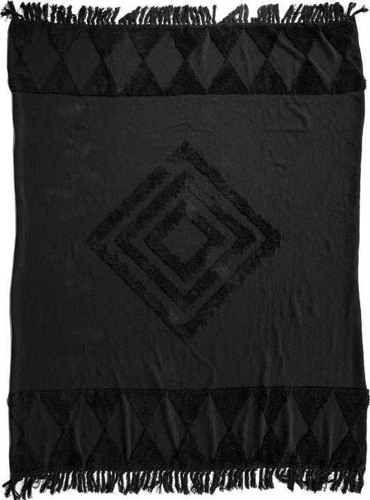 Produktbild By-Boo Plaid Wabi schwarz (170 x 140 cm)