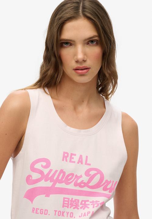 Image du produit Superdry Débardeur à encolure dégagée avec logo vintage fluo (L)