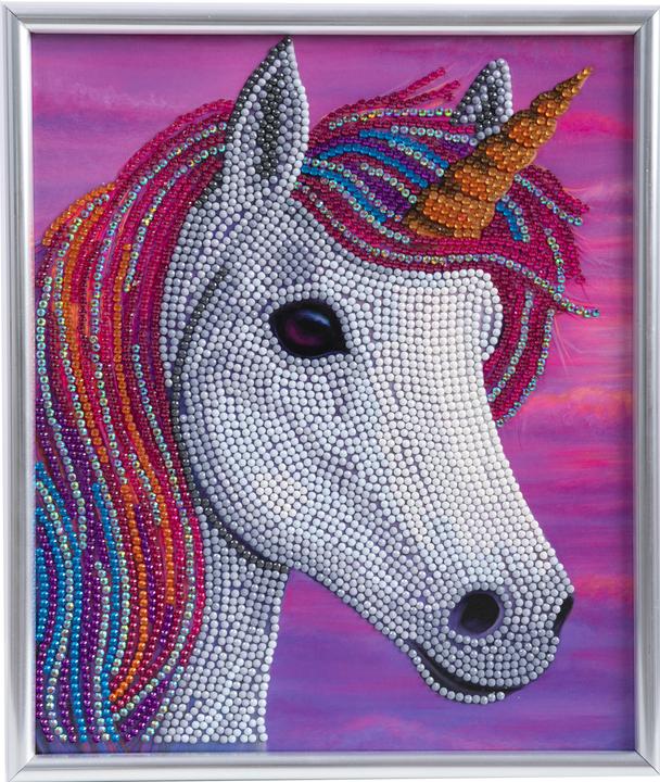 Craft Buddy Licorne, 21x25cm image avec cadre Crystal Art
