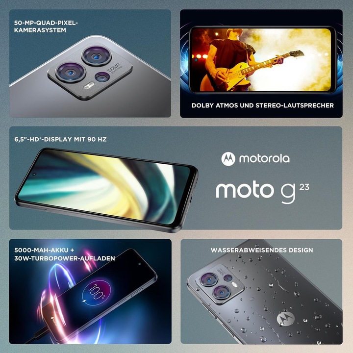Productafbeelding Motorola Moto G23 (128 GB, Matte Houtskool, 6.50", Dubbele SIM, 50 Mpx, 4G)