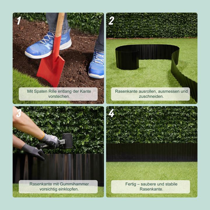 Produktbild Relaxdays Rasenkante Kunststoff 9 Meter (900 cm)