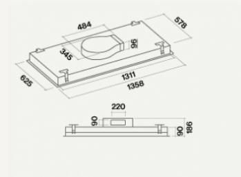 Immagine prodotto Falmec Cofano a soffitto NUVOLA 140 EVO in acciaio inox AISI 304 (Ventilatori a soffitto)