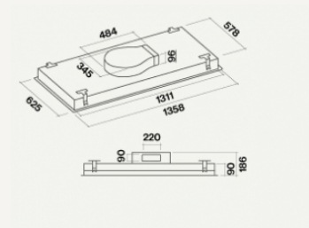 Actual product image Falmec Ceiling bonnet NUVOLA 140 EVO stainless steel AISI 304 (Ceiling hood)