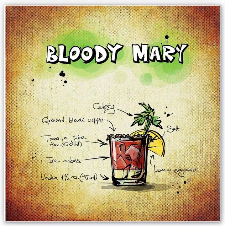 Immagine prodotto Trenddeko Bloody Mary - ricetta (50 x 50 cm)
