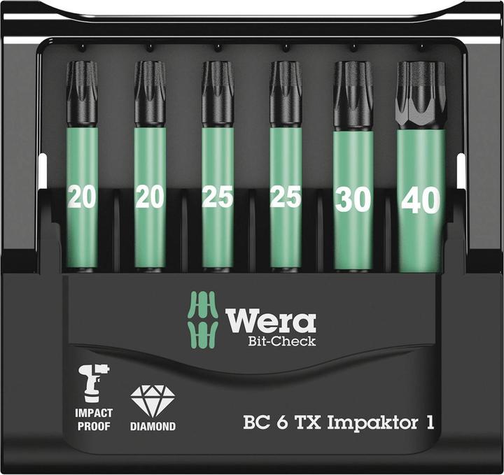 Image du produit Wera Bit-Check 6 TX Impaktor 1 (Six pans creux TX M30, Six pans creux TX M25, Six pans creux TX M40)